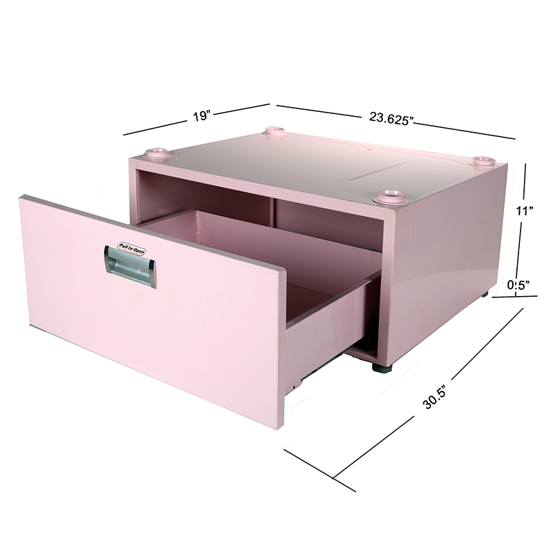 11.5 inch High Pedestal with Storage drawer (Pink)