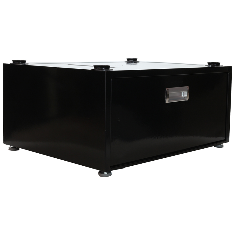 11.5 inch High Pedestal with Storage drawer (Black)