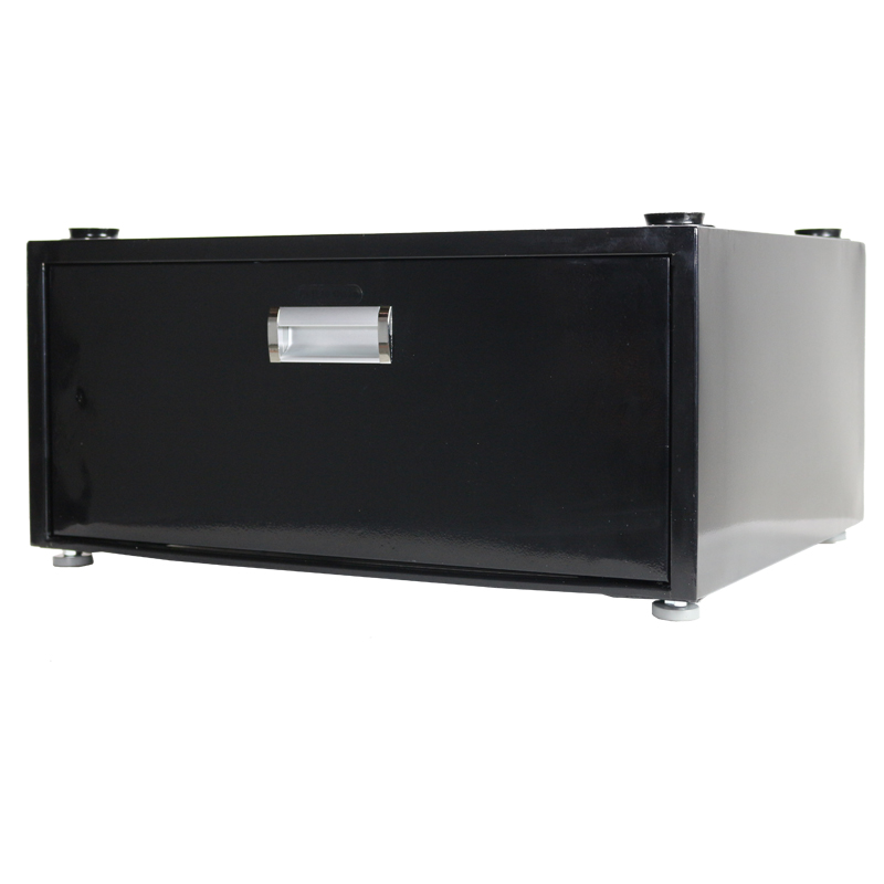 11.5 inch High Pedestal with Storage drawer (Black)