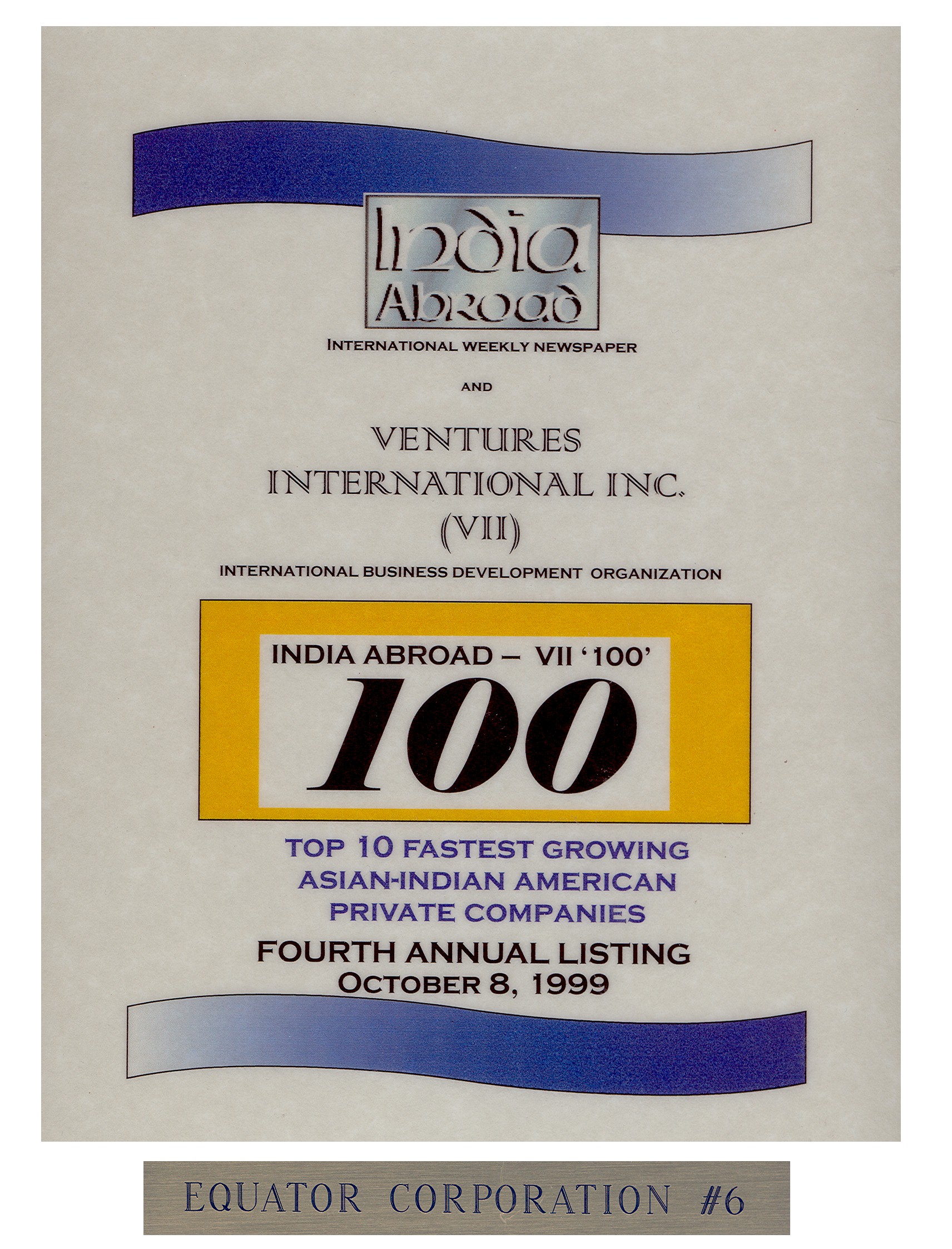 India Abroad Top 10 fastest growing Asian Indian American Companies
