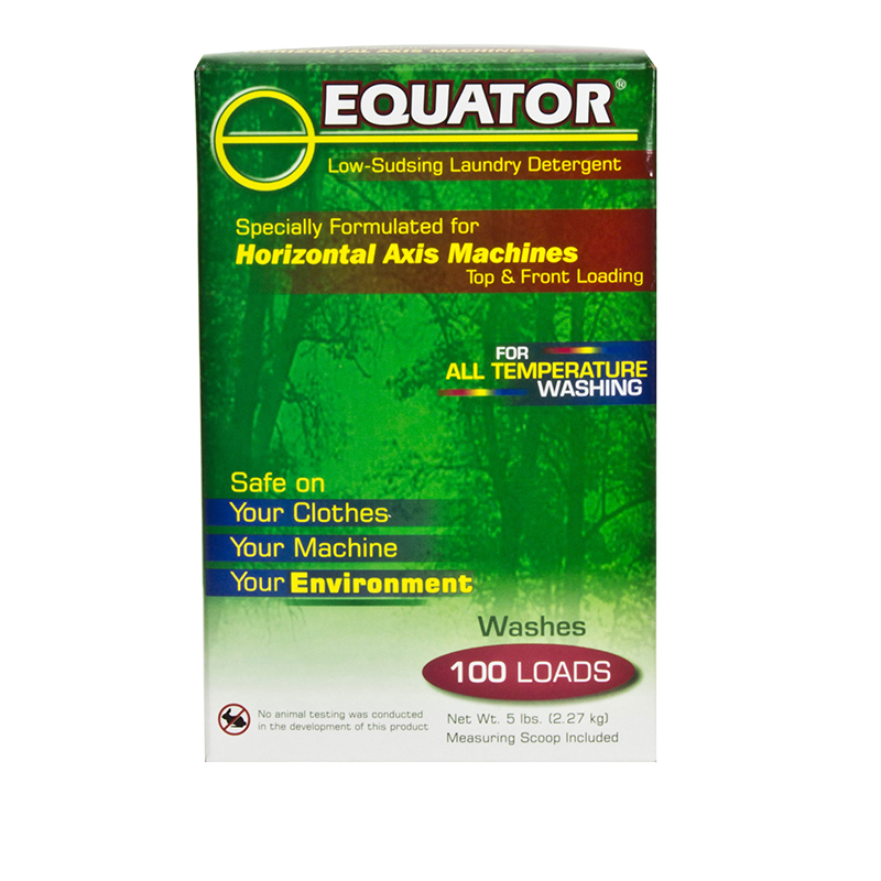 Equator High Efficiency (HE) Biodegradable Fragrance/Dye Free Detergent with Low Sudsing Formula <br> (1 Box-100 Loads)
