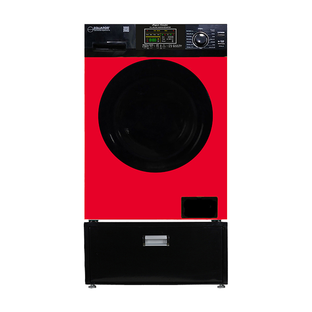 SUPER COMBO WASHER DRYER 110V RED FALL Version 3 + Laundry Pedestal <br> (with Drawer)	