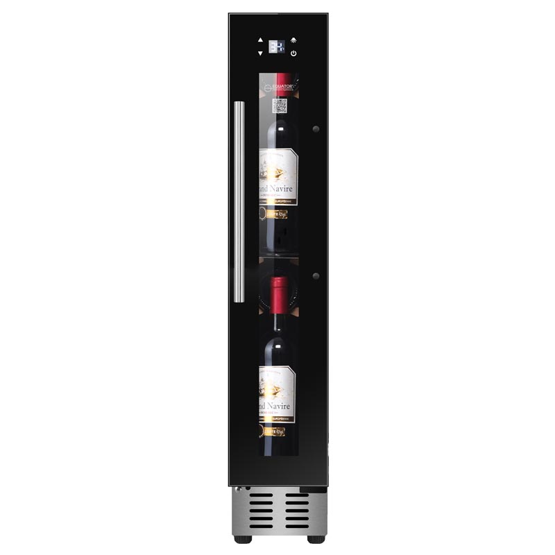 Equator 9-Bottle Black Wine Refrigerator Single Temperature Zone Freestanding/ Built In
