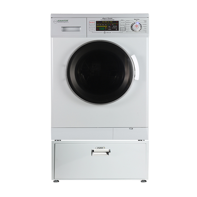Super Combo Washer Dryer White 2020 + Laundry Pedestal (with Drawer)