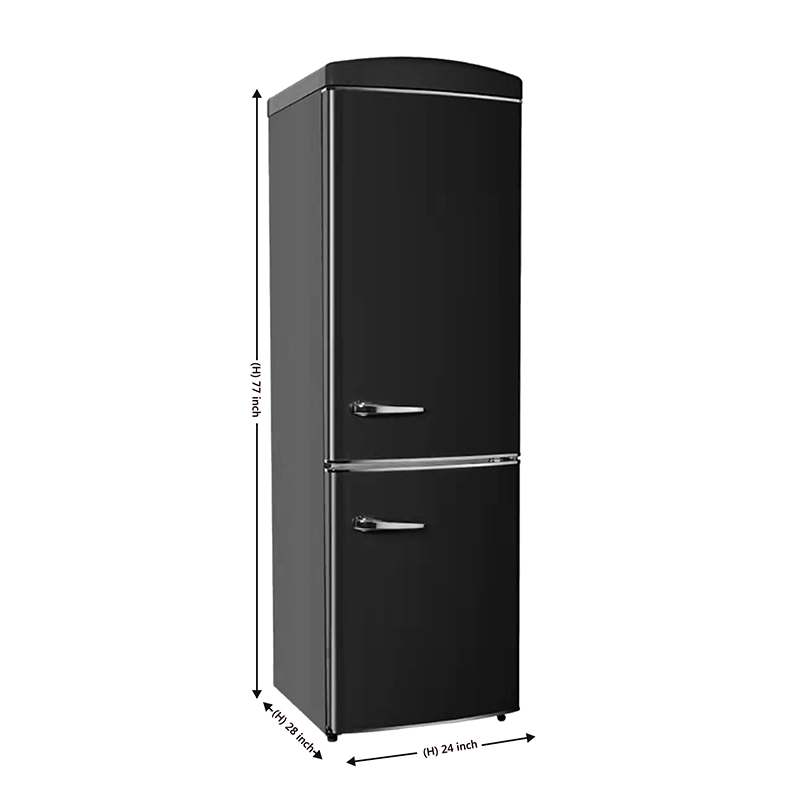 Conserv 10.7 cu. ft. Bottom Mount Retro Refrigerator in Black