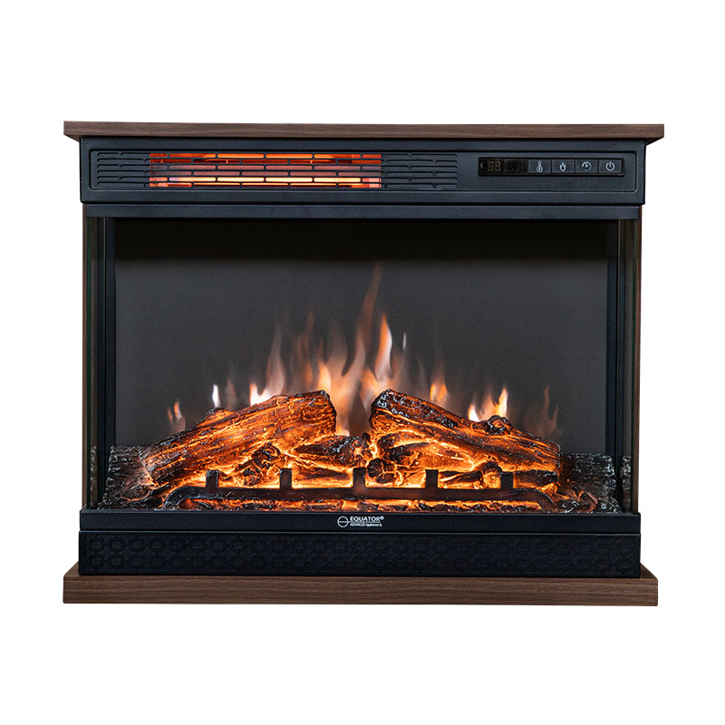 Equator 26 Inches Portable Electric Fireplace 7 color fires in Walnut Brown w/ Remote 
