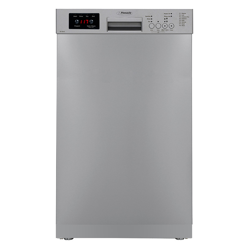 Pinnacle 18 Inches Built-In Dishwasher 8 Place Settings & 8 Wash Programs in (Silver)