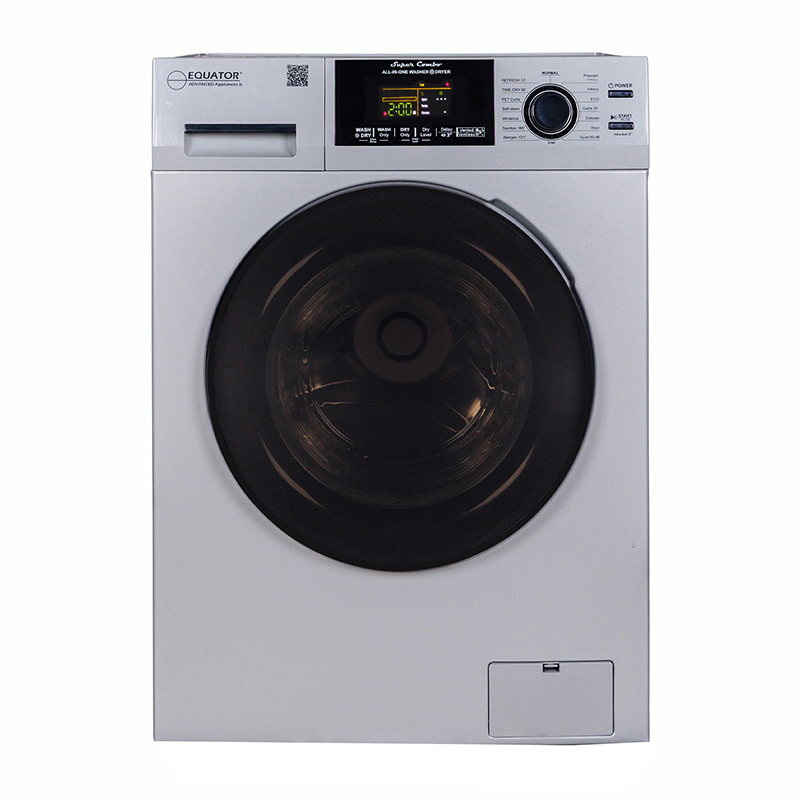 Equator 1.62 cu.ft./15 lbs All in One Combo Washer Dryer with Pet Cycle in Silver