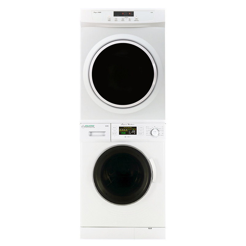 Equator 13lbs White Super Washer 13lbs White Compact Vented Dryer - Stackable Set