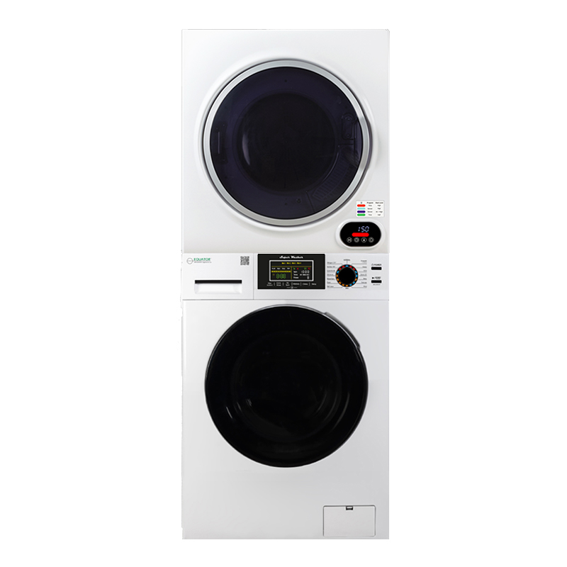 Equator 1.9 cu.ft  White Super Washer 3.5 cu.ft White Compact Dryer - Stackable Set