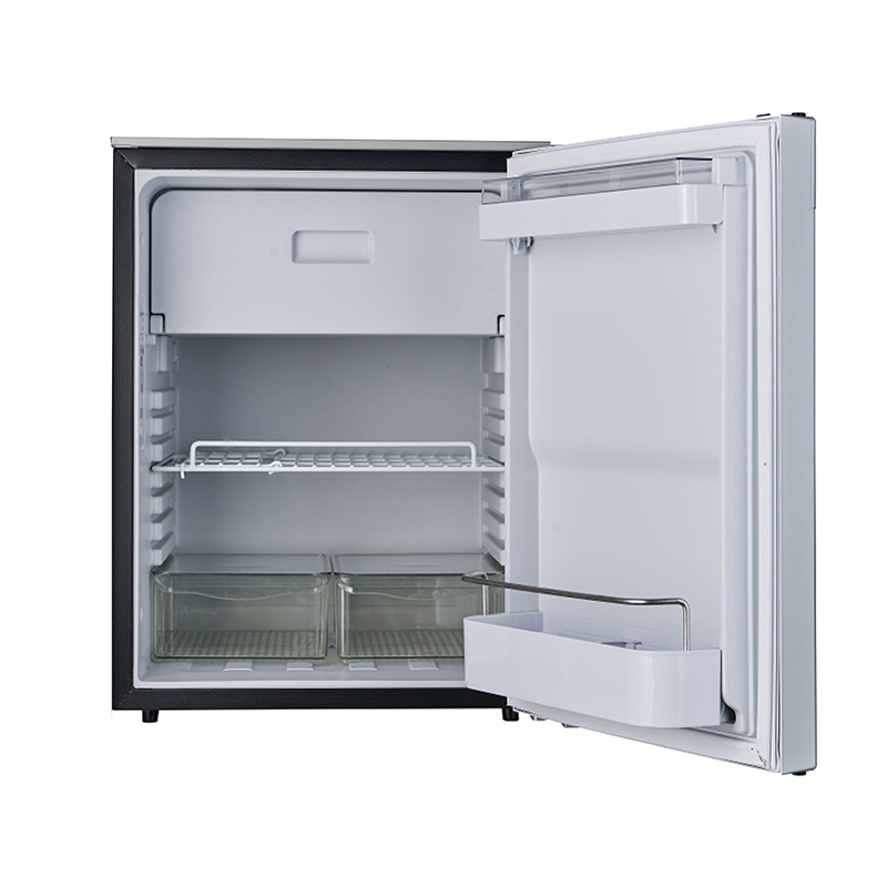 Equator 2.82 Cubic Feet Brushed Stainless RV Refrigerator Built-In Compressor Cooling 