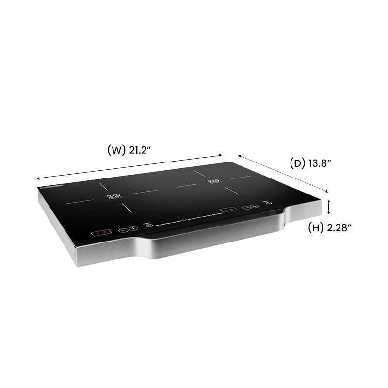 Portable Dual Burner Induction<br> Cooktop with Handle