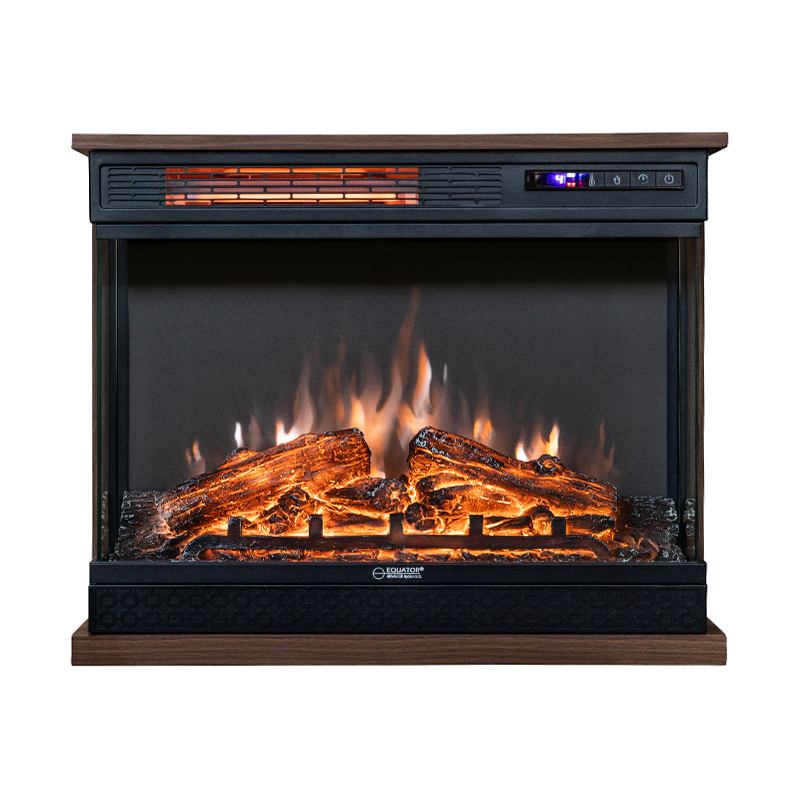 Equator 26 Inches Portable Electric Fireplace 7 color fires in Walnut Brown w/ Remote 
