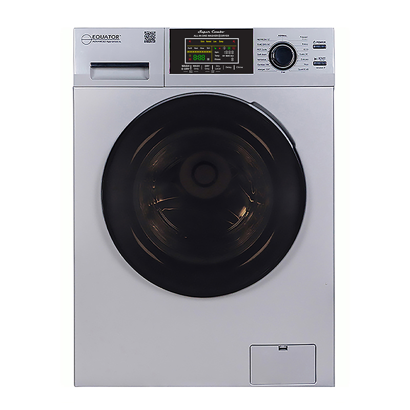 Equator 0 Clearance Compact 110V Ventless 1.62cf/15lbs Sani Combo Washer Dryer in Silver