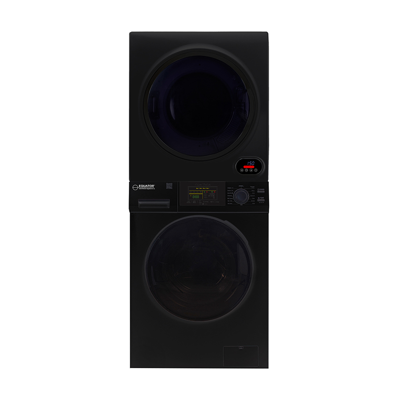 Equator 110V 1.6 cf Washer w/ Pet Cycle & 110V 3.5cf Vented Digital Sensor Dryer in Black
