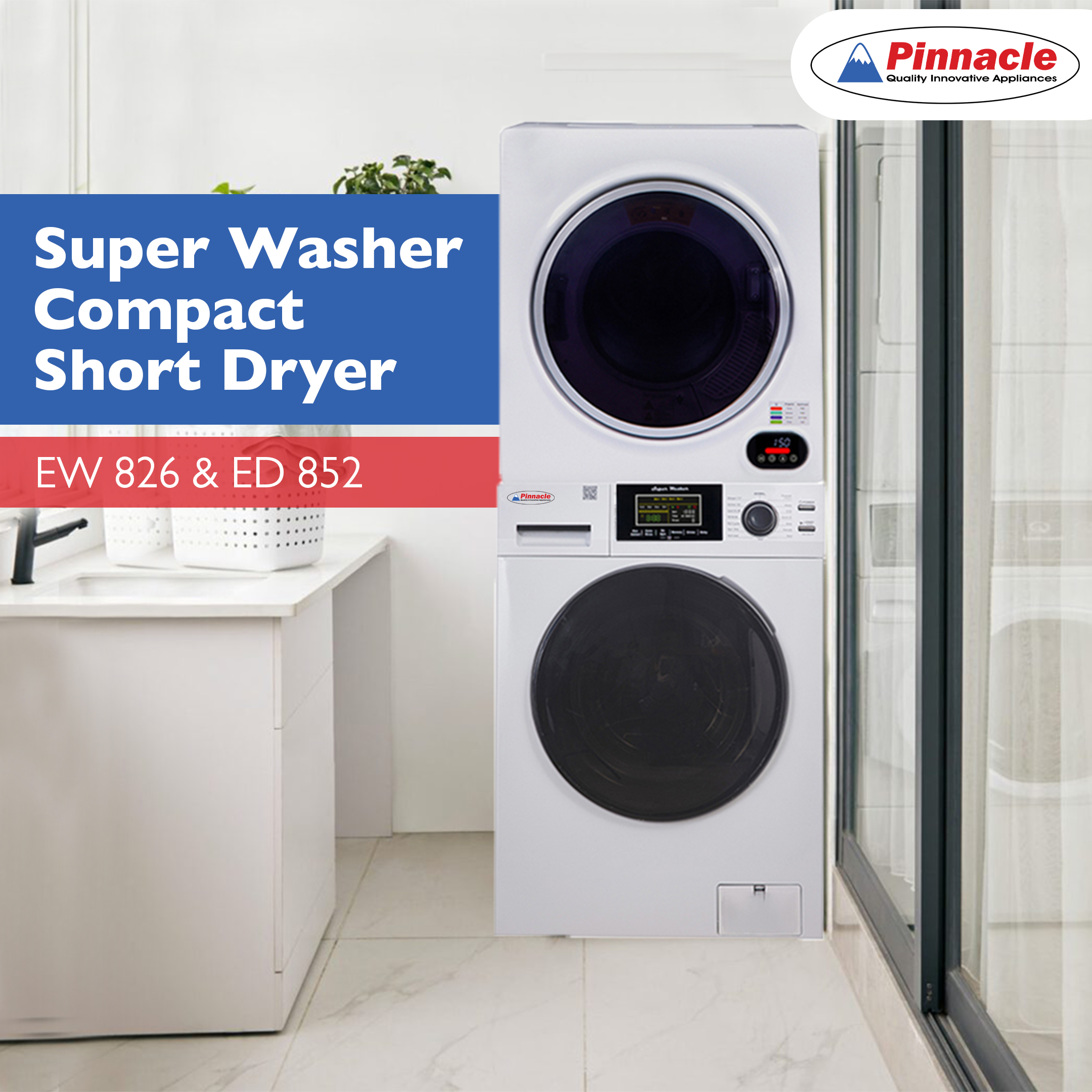 Revolutionize Your Laundry Experience with the Pinnacle Super Washer 3.5 cu. ft. + Compact Short Dryer Stackable Set