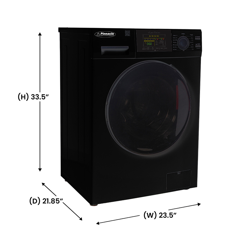 Pinnacle 1.6 cu.ft./15 lbs Black 110V Front load Washer 15 programs + Pet Cycle