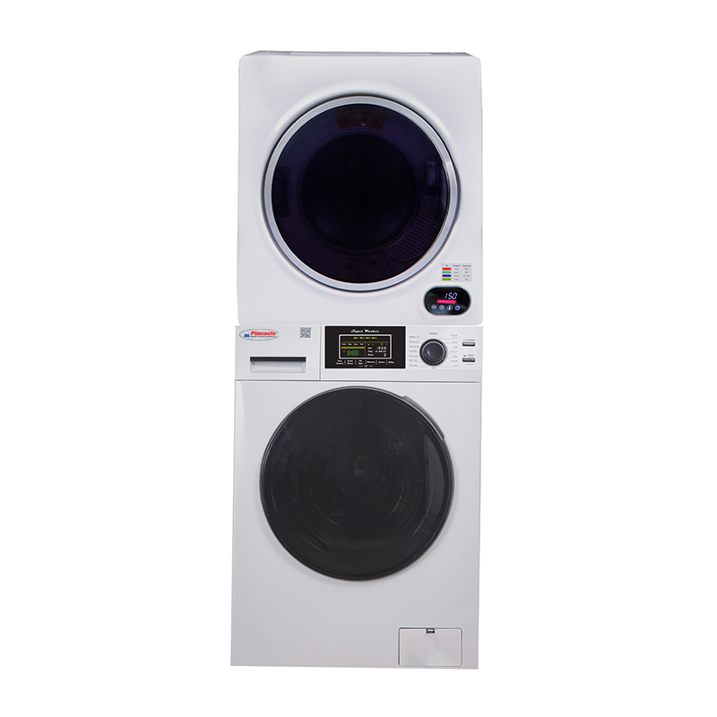 Pinnacle 110V 1.6 cf Washer w/ Pet Cycle & 110V 3.5cf Vented Digital Sensor Dryer in White