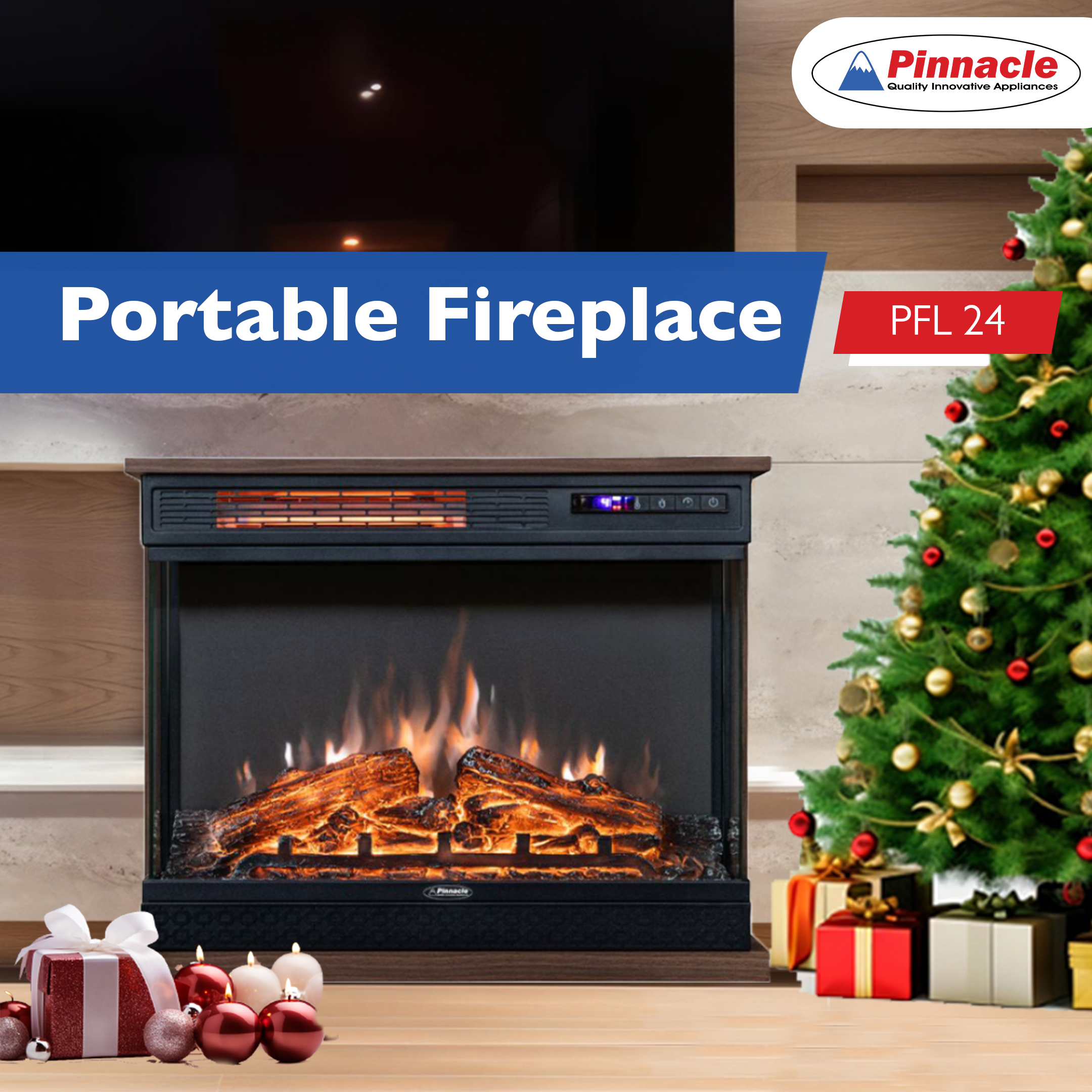 Pinnacle Combos Introduces the Portable Electric Fireplace with Remote and Multiple Color Options
