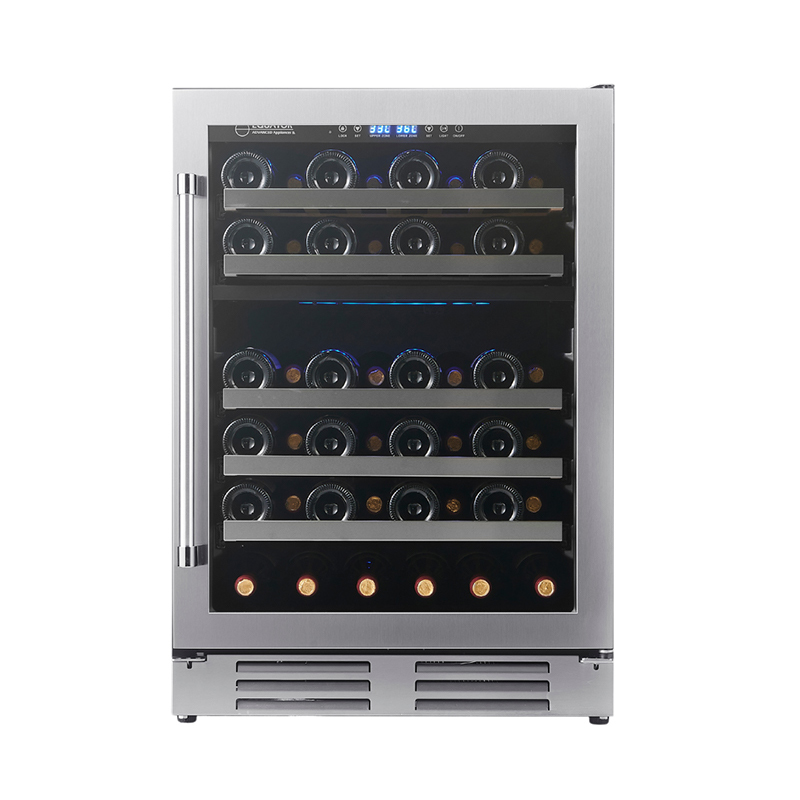 Equator Dual Zone 52-Bottle Free Standing/Built-in Wine Cooler Stainless 110V