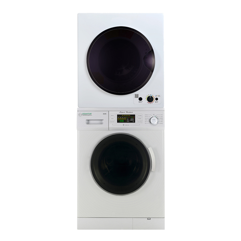 Equator 13 lbs White Super Washer 13 lbs White Compact Vented Dryer - Stackable Set
