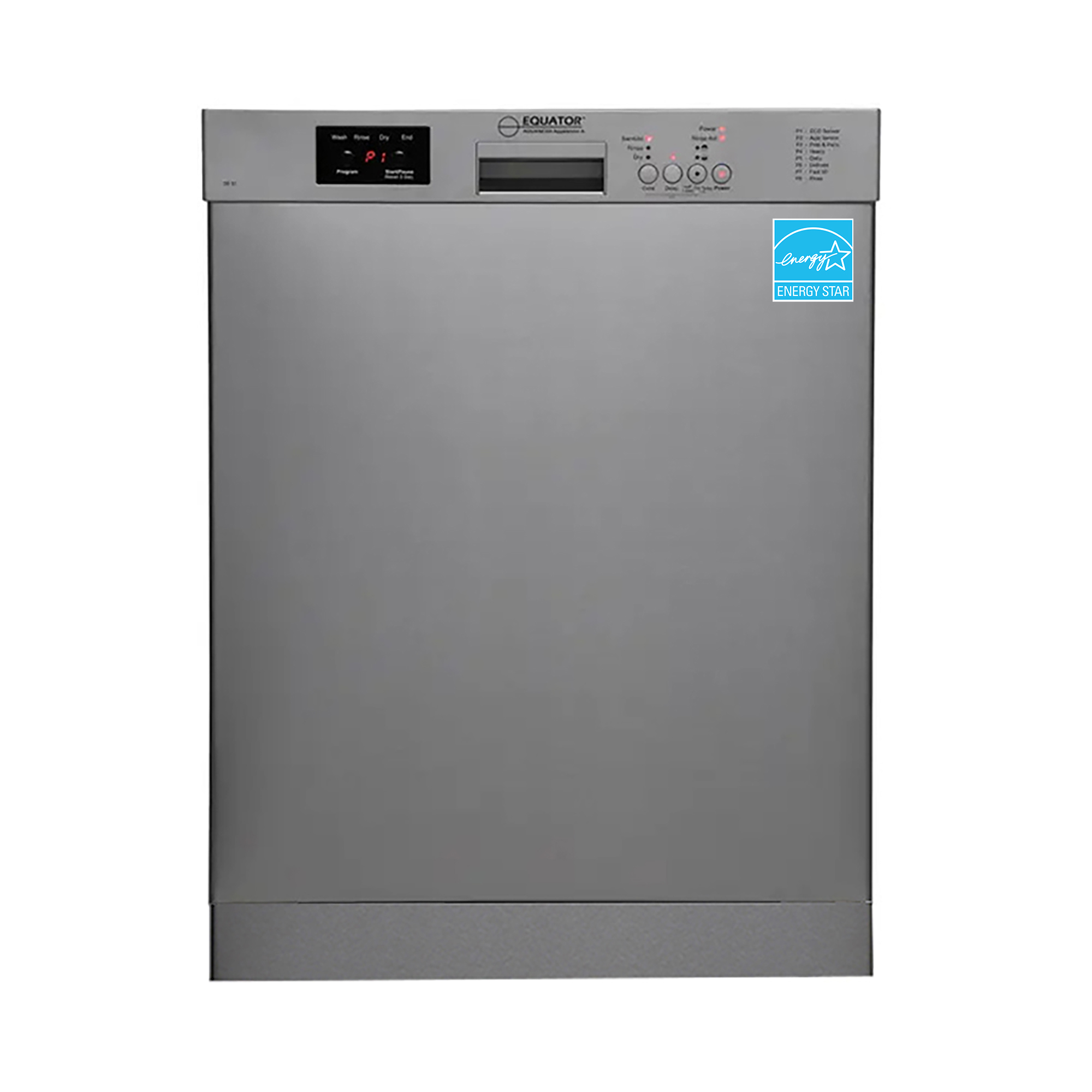 Equator 24 in Dishwasher 14 pl SANITIZE 150F Water 3.4g Quiet 51 dB 120V E-Star Silver
