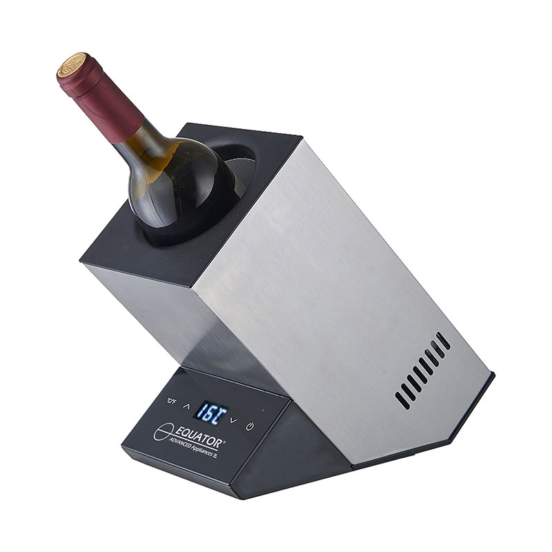 Equator Single Bottle Chiller Wine-Champagne-Water 110V AC/12V DC in Silver