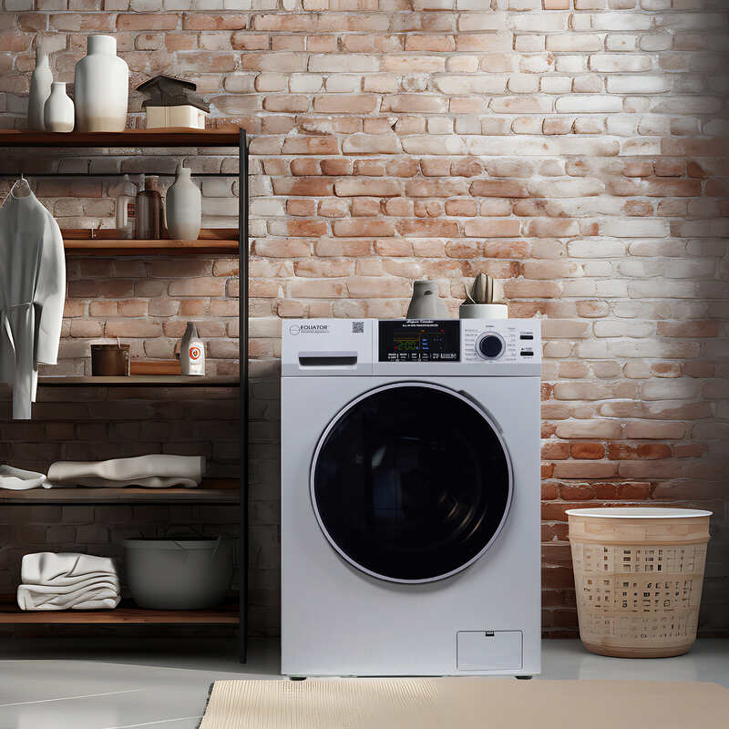 Equator 1.62 cu.ft./15 lbs All in One Combo Washer Dryer set with Pet Cycle in White appliances washer and dryer	machine