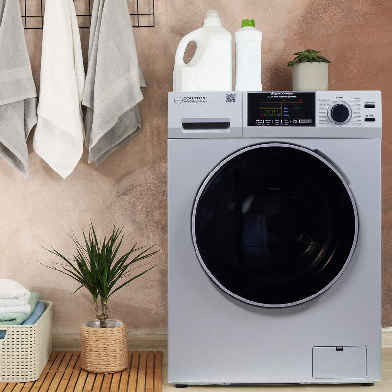 Equator 1.62 cu.ft./15 lbs All in One Combo Washer Dryer set with Pet Cycle in White appliances washer and dryer	machine