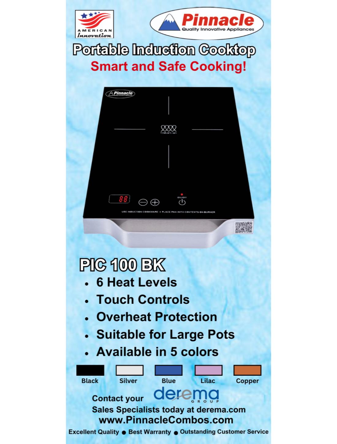 Portable Induction Cooking | Smart and Safe Cooking PIC 100 BK