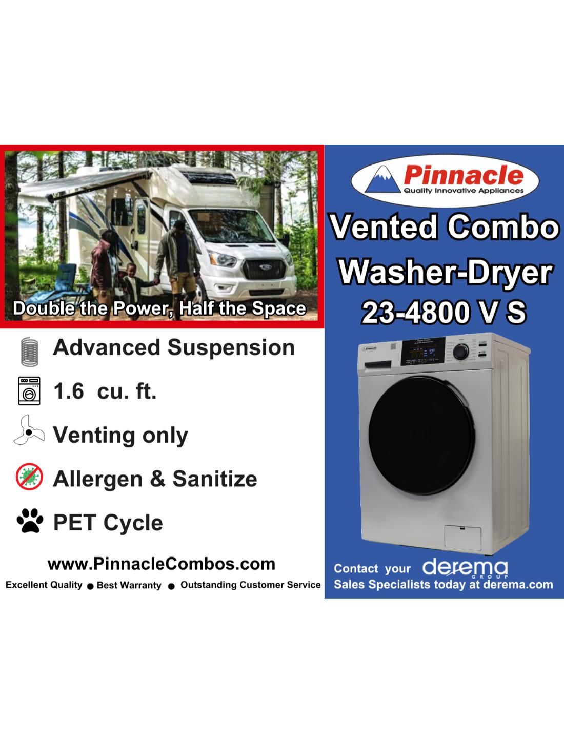 Double the power, half the space | Vented Combo washer-dryer 23-4800 V S