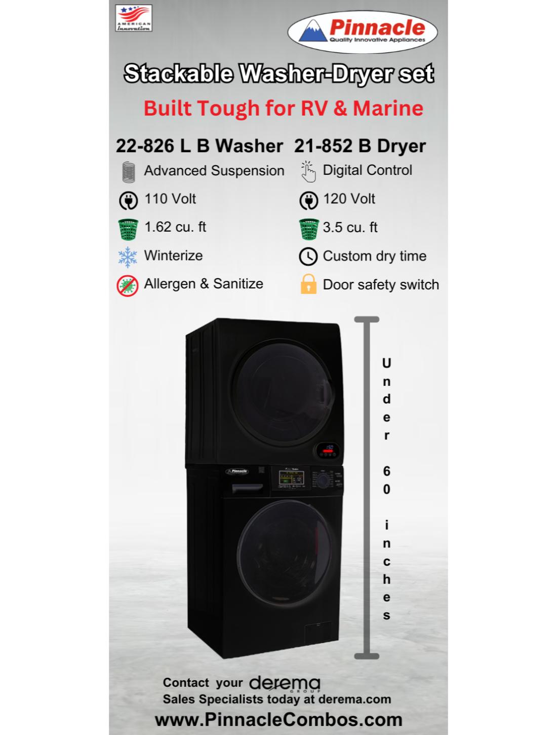 Built tough for RV & Marine | Stackable washer-dryer set