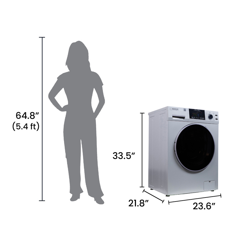 Equator 1.62 cu.ft./15 lbs All in One Combo Washer Dryer set with Pet Cycle in White appliances washer and dryer	machine
