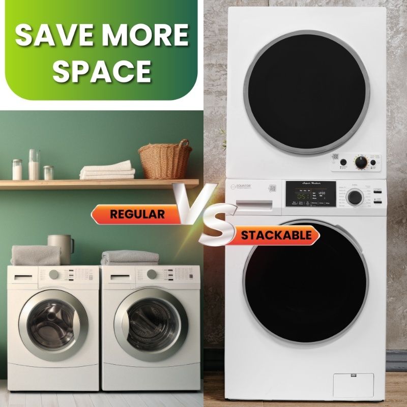 Equator Pet 15lbs Compact 110V Set Sani Digital Washer+3.5 cu.ft. Vented Sensor Dryer with knob