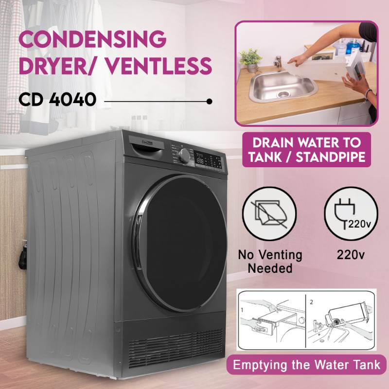 Equator Sani 2.2 cf 120 V Washer & 4 Cf 220V Condensing Dryer Made in Europe Titanium