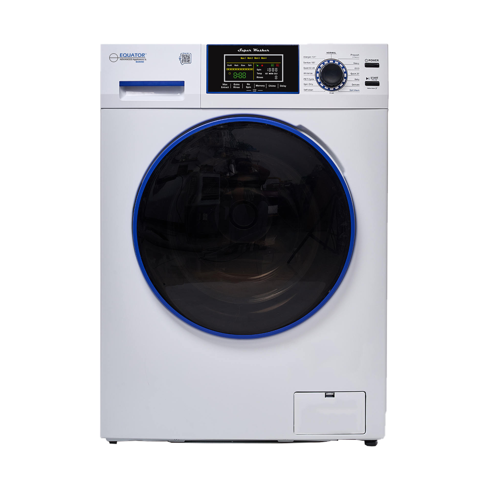 Marine Washer RUST PROOF 1.62 cf/15 lbs. 1400 RPM Salt Wash Sanitize 110V					