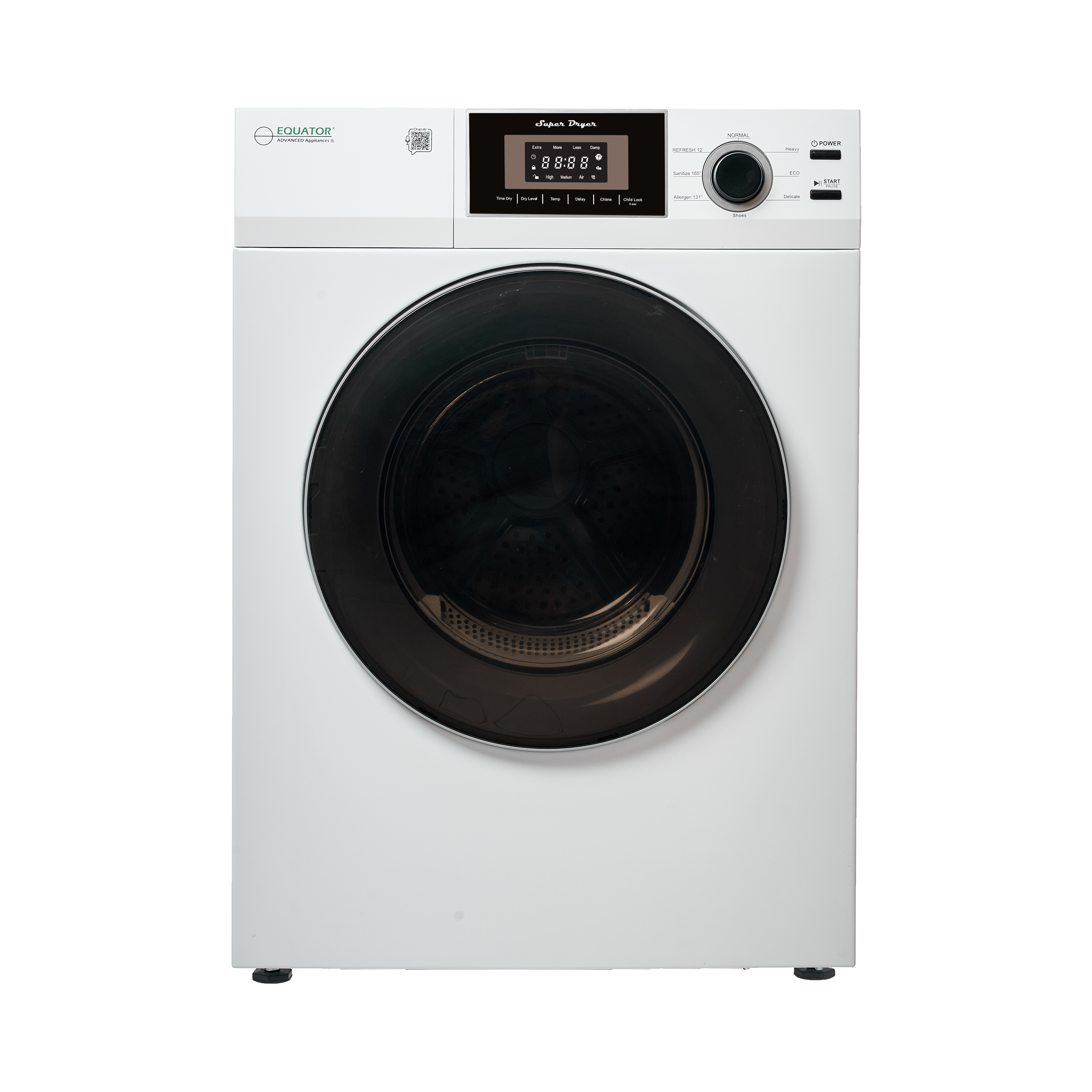 Premium Compact 24 in Vented Dryer 3.1 cu.ft SENSOR Sanitize Shoes 110V/1500W