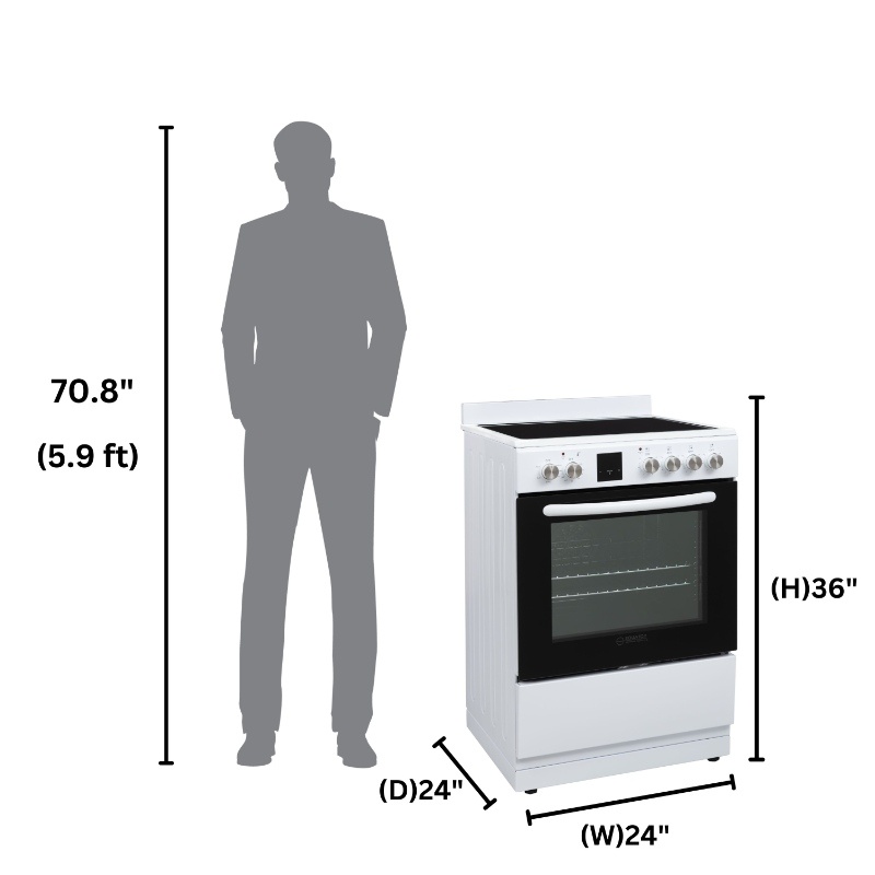 Equator 24” Freestanding Electric Cooking Range in Stainless with Convection Oven”