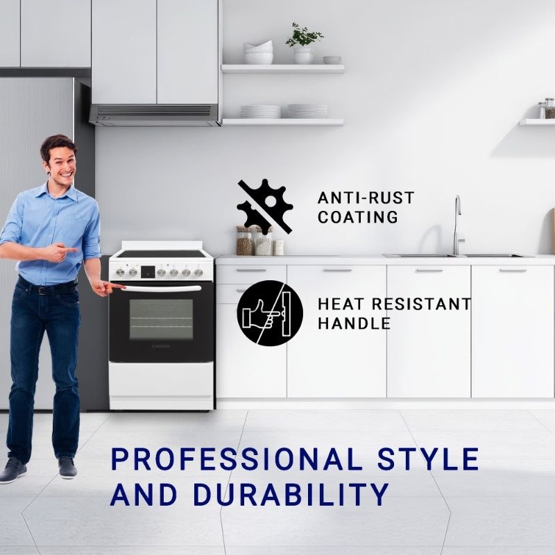 Equator 20” Freestanding 4 Burner Electric Cooking Range+Convection Oven Sliver