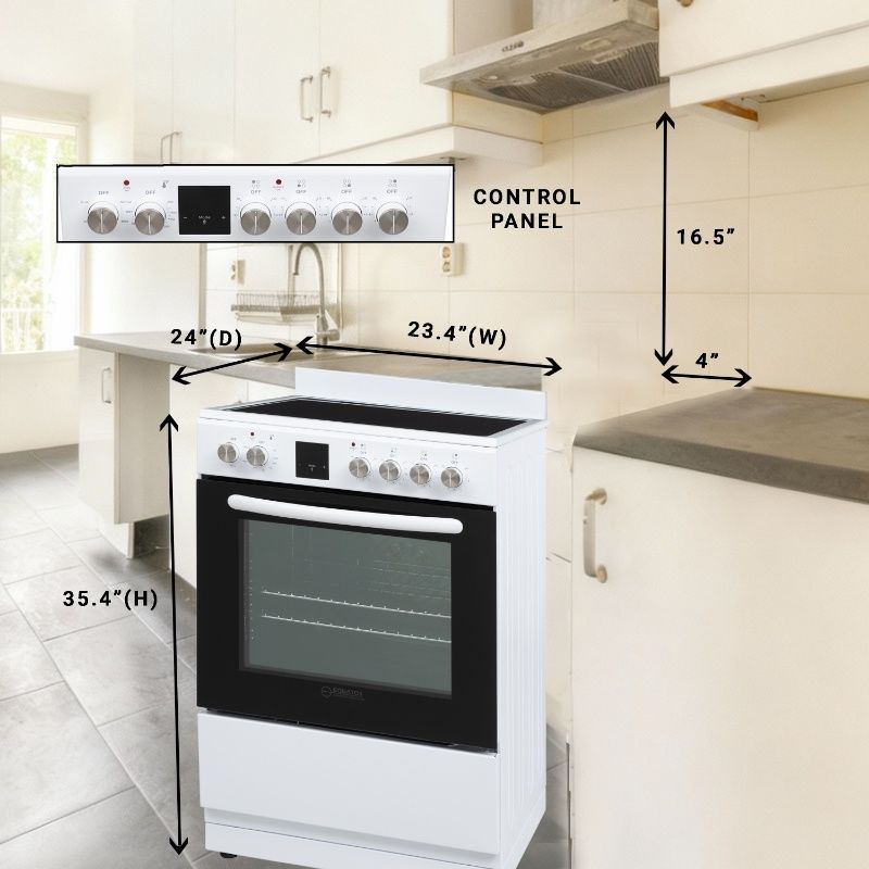 Equator 24” Freestanding Electric Cooking Range in Stainless with Convection Oven”