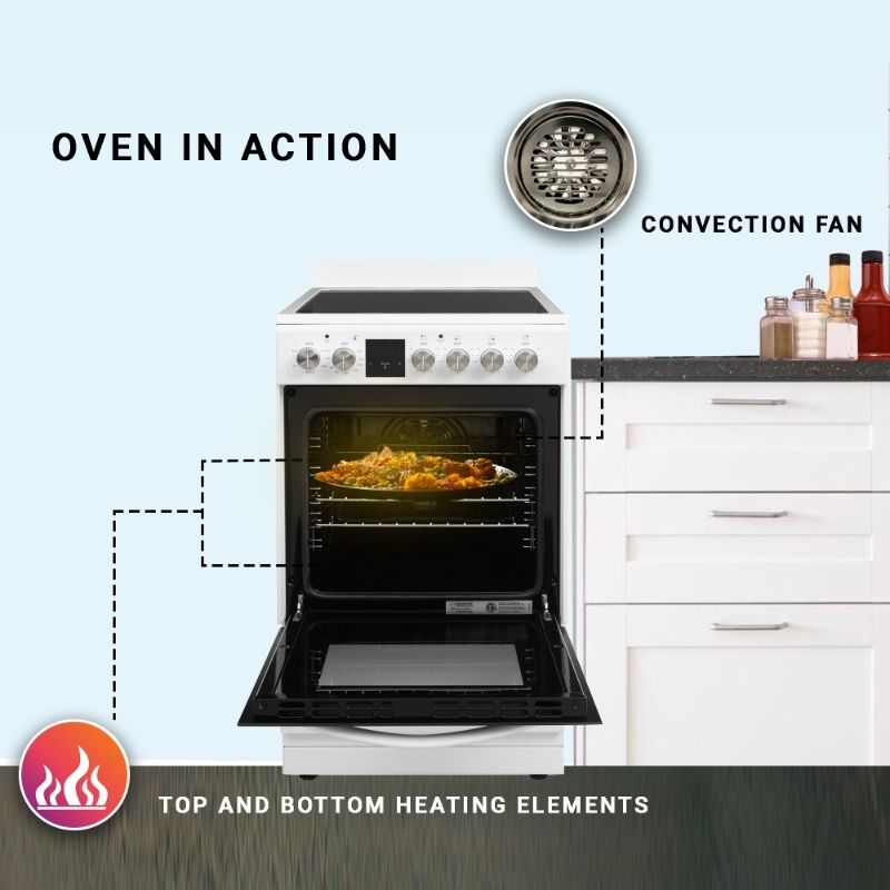 Equator 24” Freestanding Electric Cooking Range in Stainless with Convection Oven”
