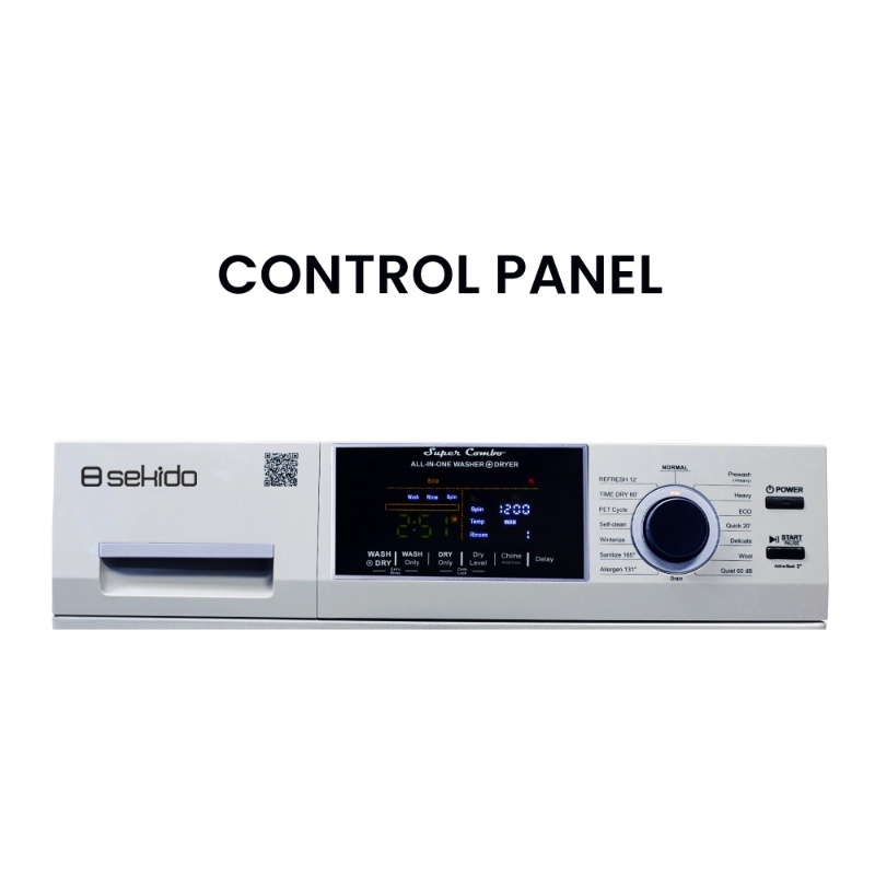 Sekido All-in-One Washer Dryer VENTED-DRY 30% FASTER than Condense 15lb 110V