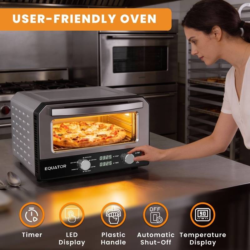 Equator ELECTRIC PIZZA OVEN Multi Program w/ Baking Stone Countertop 1.6cf 110V