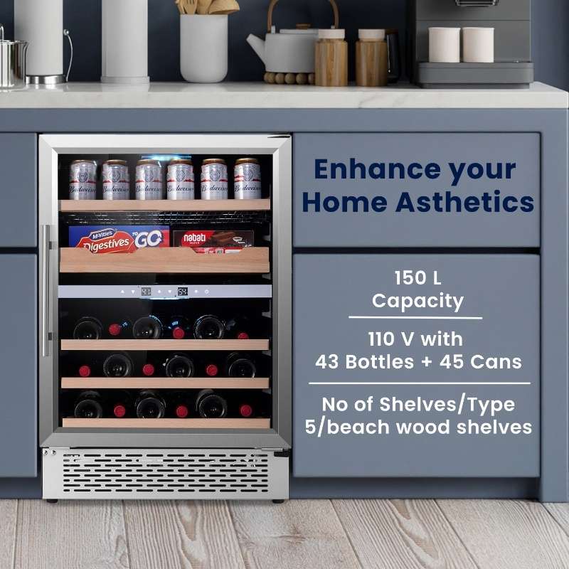 Equator 2-Zone Luxury Gourmet Center cans+wine bottles+fine foods FS & Builtin