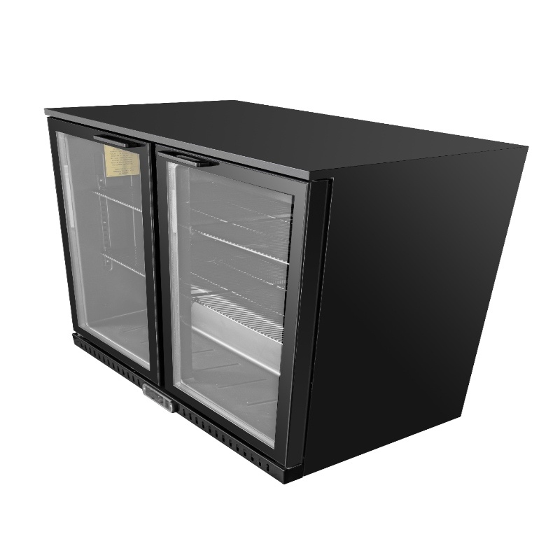 Equator-Vitlife  Back Bar Cooler with 2 Glass Doors Under Counter Beverage Refrigerator with LED,7.5 Cu.Ft.Counter Height Commercial Bar Fridge for Beer, Wine, Soda in Bar, Restaurant, Home
