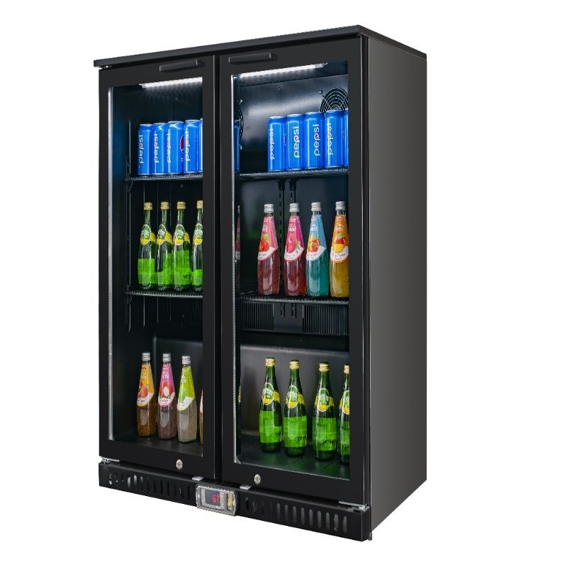Equator-Vitlife  Back Bar Cooler with 2 Glass Doors Under Counter Beverage Refrigerator with LED,7.5 Cu.Ft.Counter Height Commercial Bar Fridge for Beer, Wine, Soda in Bar, Restaurant, Home