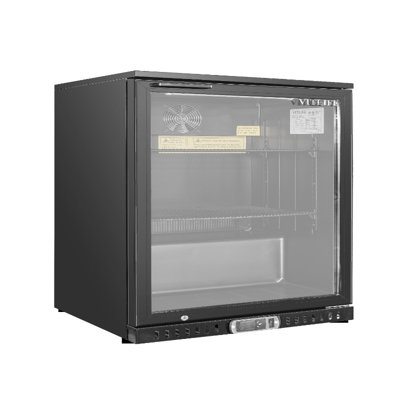 Equator-Vitlife Back Bar Cooler with Glass Doors?Under counter Beverage Refrigerator with LED, 4.7 Cu.Ft., Counter Height Commercial Bar Fridge for Beer, Wine, Soda in Bar, Restaurant, Home