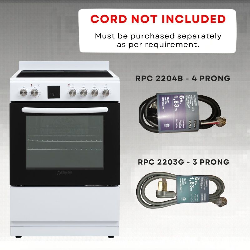 Equator 24” Freestanding Electric Cooking Range in Stainless with Convection Oven”