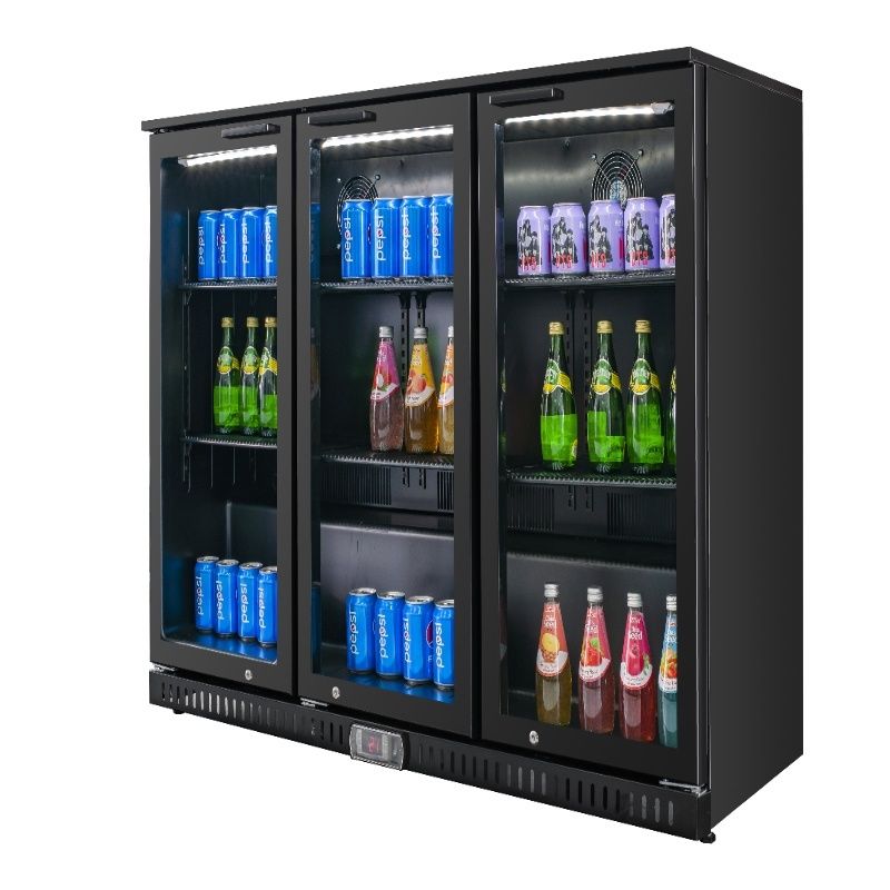 Equator-Vitlife Back Bar Cooler with 3 Glass Doors Under counter Beverage Refrigerator with LED,11.6 Cu.Ft. Counter Height Commercial Bar Fridge for Beer, Wine, Soda in Bar, Restaurant, Home