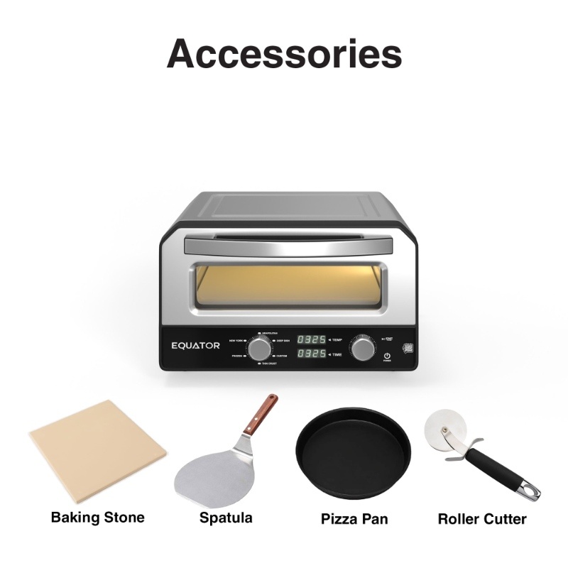 Equator ELECTRIC PIZZA OVEN Multi Program w/ Baking Stone Countertop 1.6cf 110V